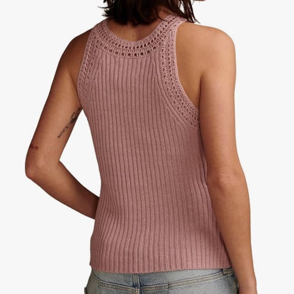 NWT Lucky Brand Knit Rib Sweater Tank Mauve (Size S) - Picture 2 of 6